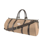 Equipo Holdall Bag - Brown Leather and Sand Canvas
