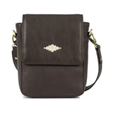 Bandolera Crossbody Bag - Brown Leather with Cream Stitching