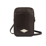 Estuche Sling Bag - Brown Leather with Cream Stitching