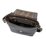 Bandolera Crossbody Bag - Brown Leather with Cream Stitching