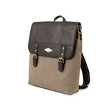 Mochila Backpack - Brown Leather with Sand Canvas