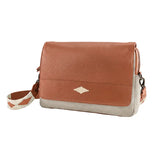 Entregar messenger bag - tan leather with cream juco canvas