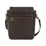 Bandolera Crossbody Bag - Brown Leather with Cream Stitching