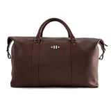 Caballero large travel bag - brown leather with multi stitching