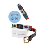 Auswahl zwischen einem beliebigen Pampeano-Ledergürtel und einem Hundehalsband - Geschenkpaket
