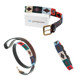Auswahl zwischen einem beliebigen Pampeano-Ledergürtel, Hundehalsband und einer Leine - Geschenkpaket