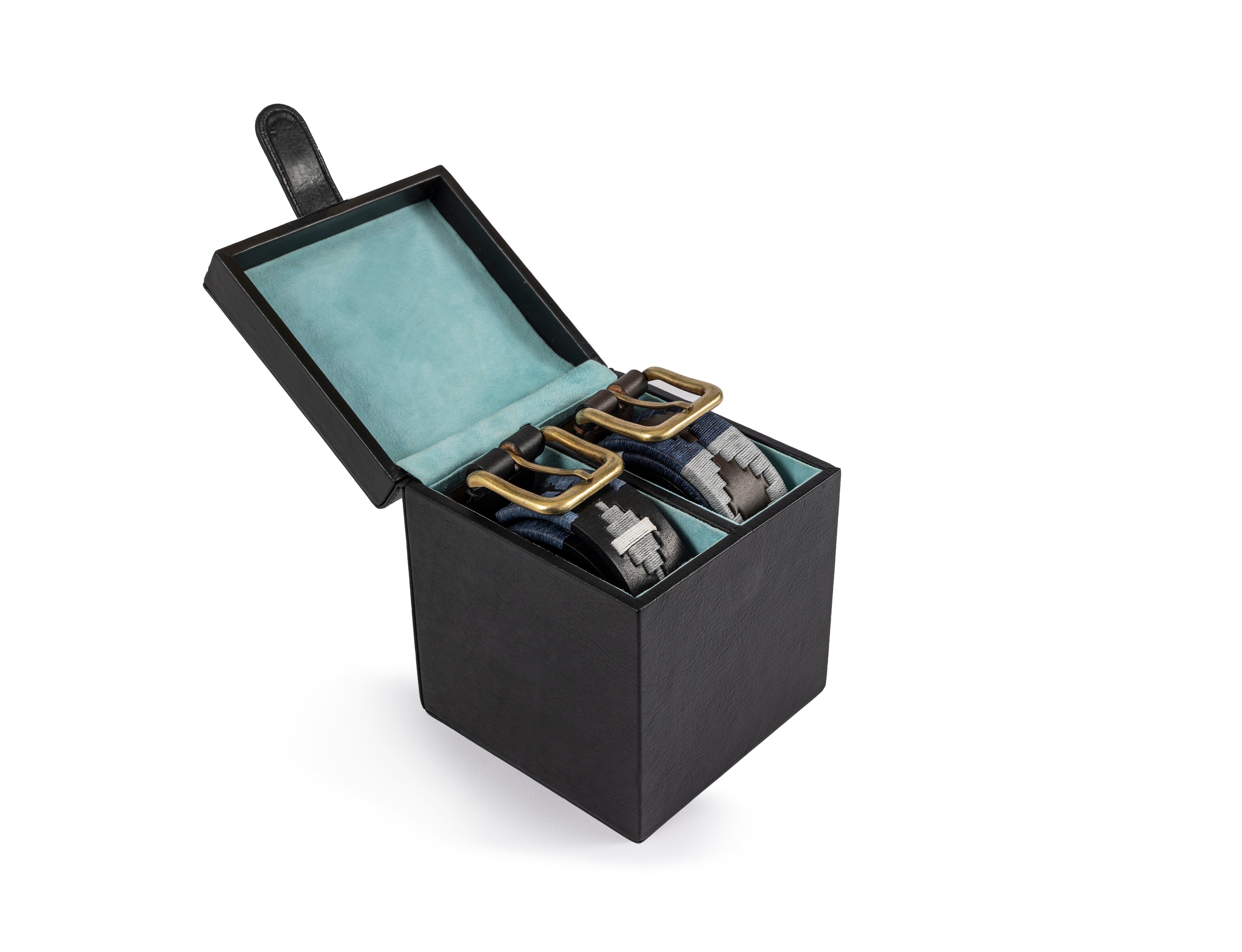 pampeano Two Belt Box -  Black Leather