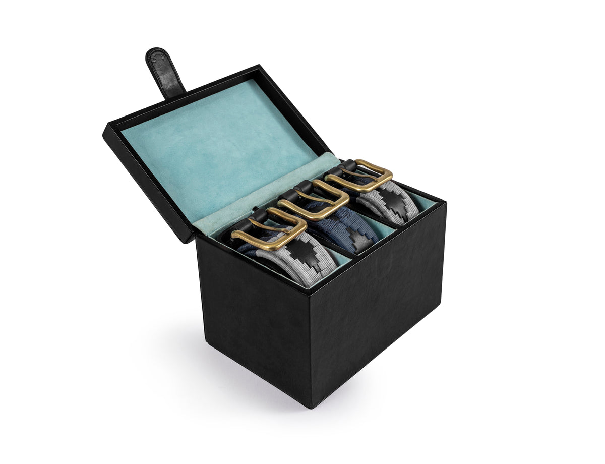 pampeano three belt box - black leather