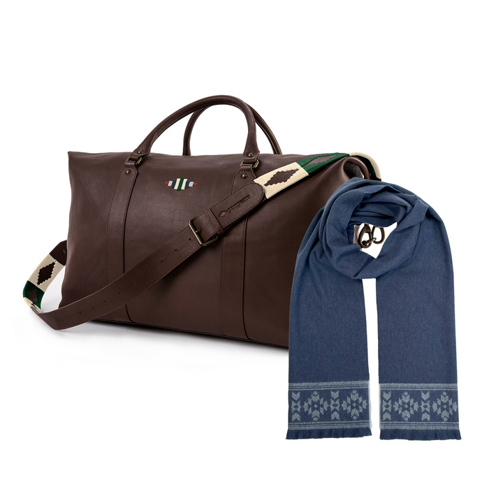 Caballero Travel Bag with Complimentary Sueno Scarf - Brown Leather