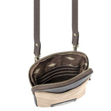 Estuche Sling Bag - Brown Leather and Sand Canvas