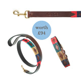 Auswahl an Hundehalsband und Leine aus Leder – Geschenkpaket