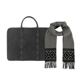 Empresario Briefcase with Complimentary Azteca Scarf - Black Leather
