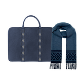 Empresario Briefcase with Complimentary Azteca Scarf -Navy Leather