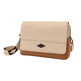 Entregar messenger bag - stone leather and ochre canvas