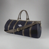 Equipo Holdall Bag - Brown Leather and Ocean Canvas