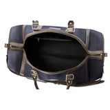 Equipo Holdall Bag - Brown Leather and Ocean Canvas