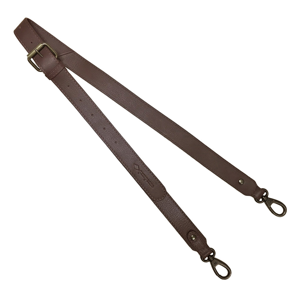 3cm Skinny Plain Brown Leather Strap