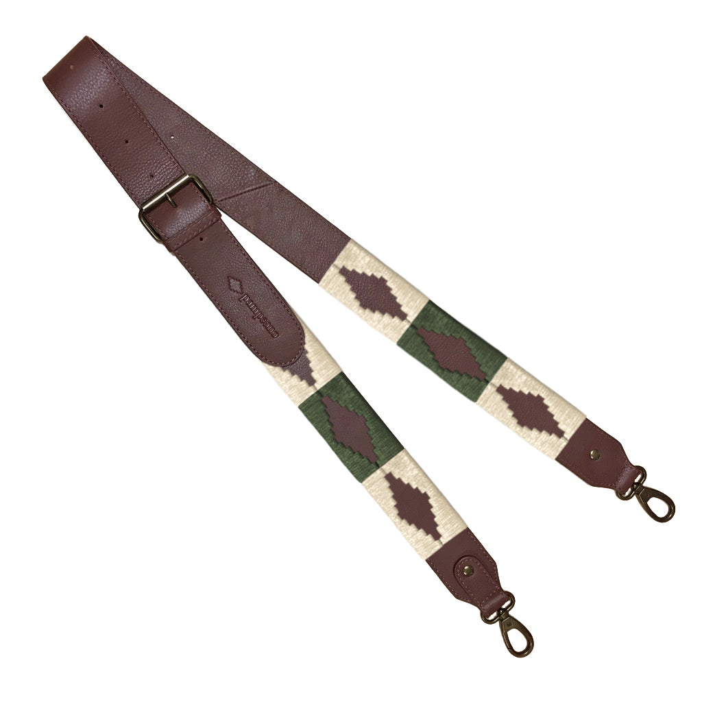 4,5 cm Standard-Lederband mit Nähten in Creme und Grün