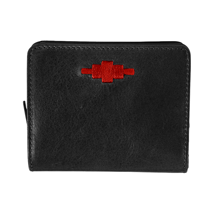 Nena Zipped Purse - Black Leather
