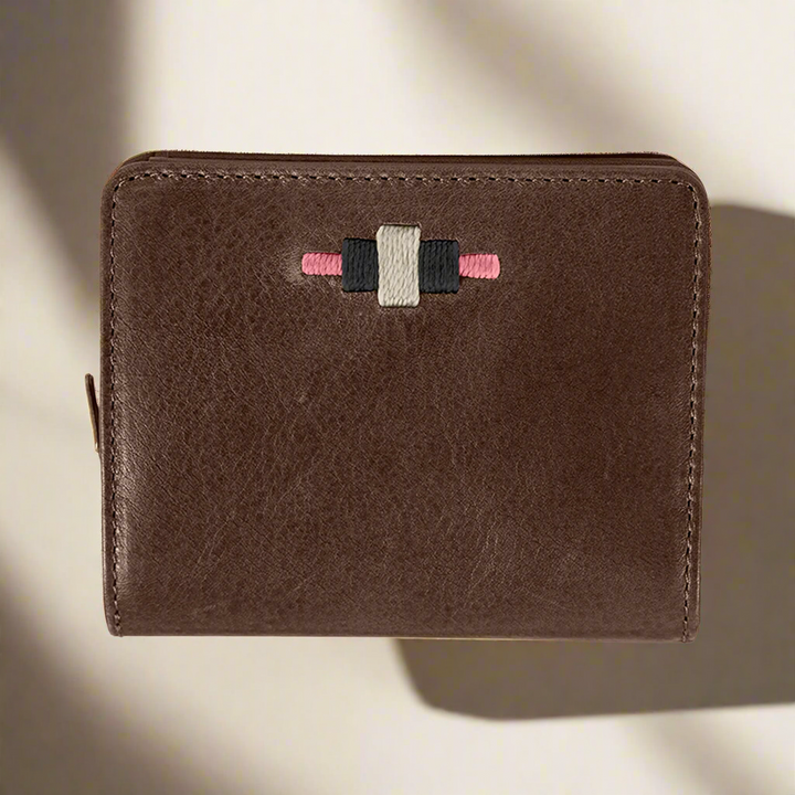 Nena Zipped Purse - Brown Leather