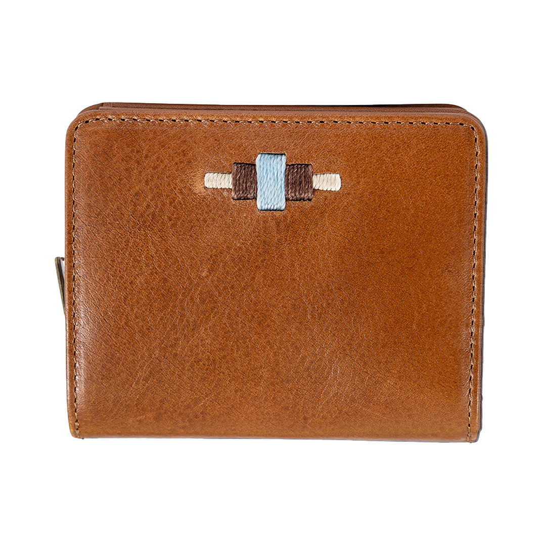 Nena Zipped Purse - Tan Leather