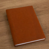tan leather notebook