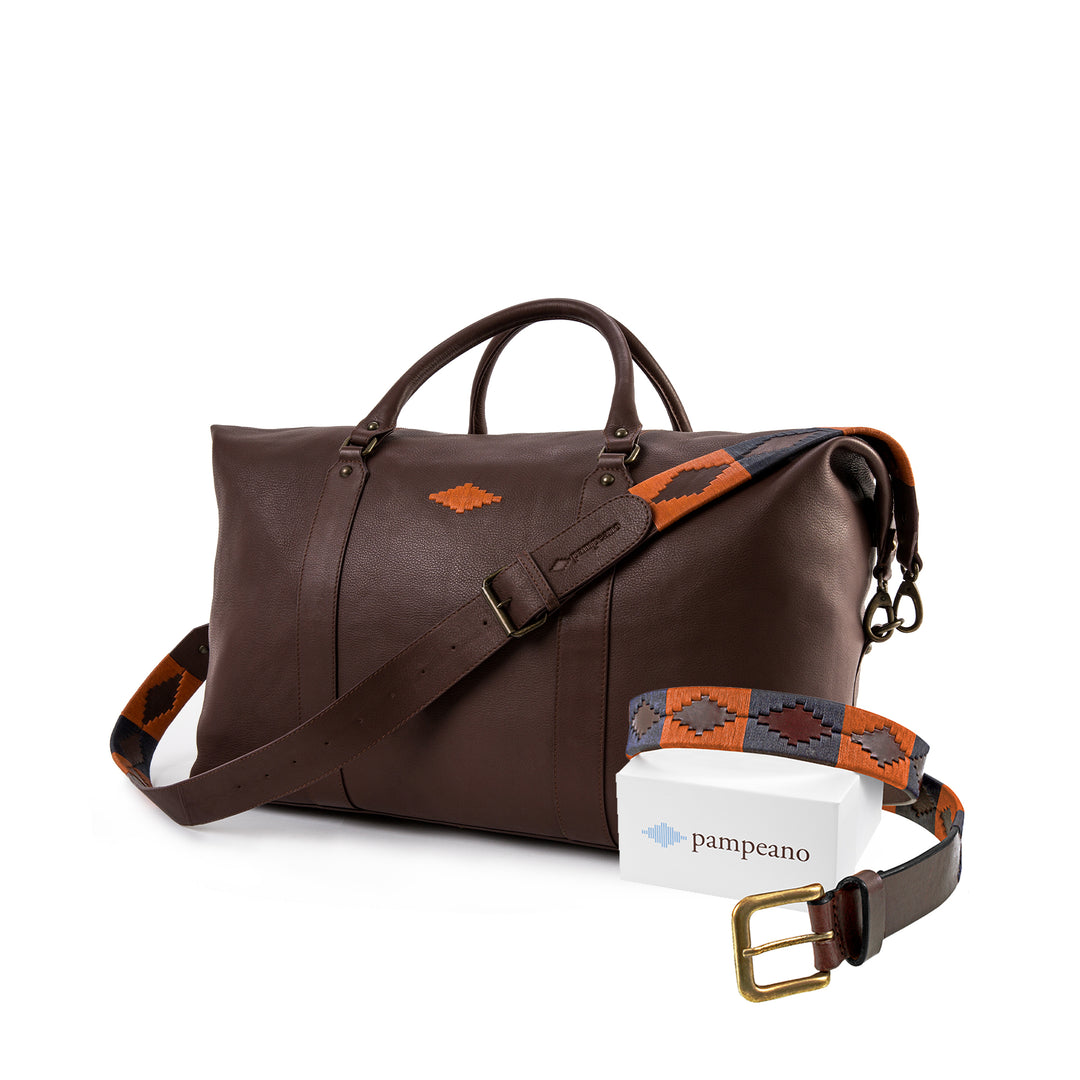 Choice of Any Leather pampeano Belt and Leather ‘Caballero' Travel Bag - Gift Package - pampeano UK