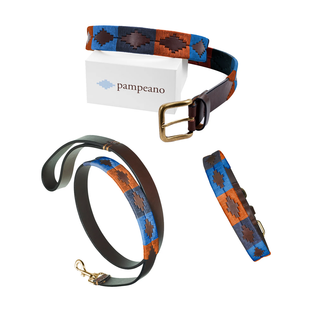 Choice of Any Leather pampeano Belt, Dog Collar and Lead - Gift Package