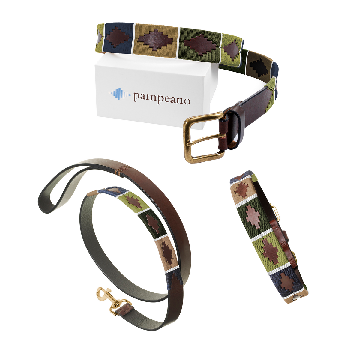 any leather belt dog collar lead