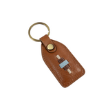 Chapa Tag Keyring - Tan Leather