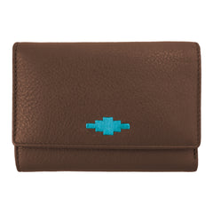 Chica tri-fold purse - brown leather