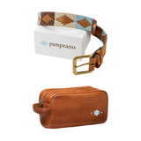 Auswahl zwischen einem beliebigen Pampeano-Gürtel und einer beliebigen Leder-Kulturtasche – Geschenkpaket