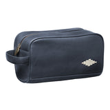 Herren-Kulturtasche - Marineblaues Leder