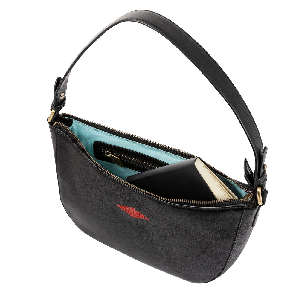 'Joven' Small Handbag - Black Leather - pampeano UK