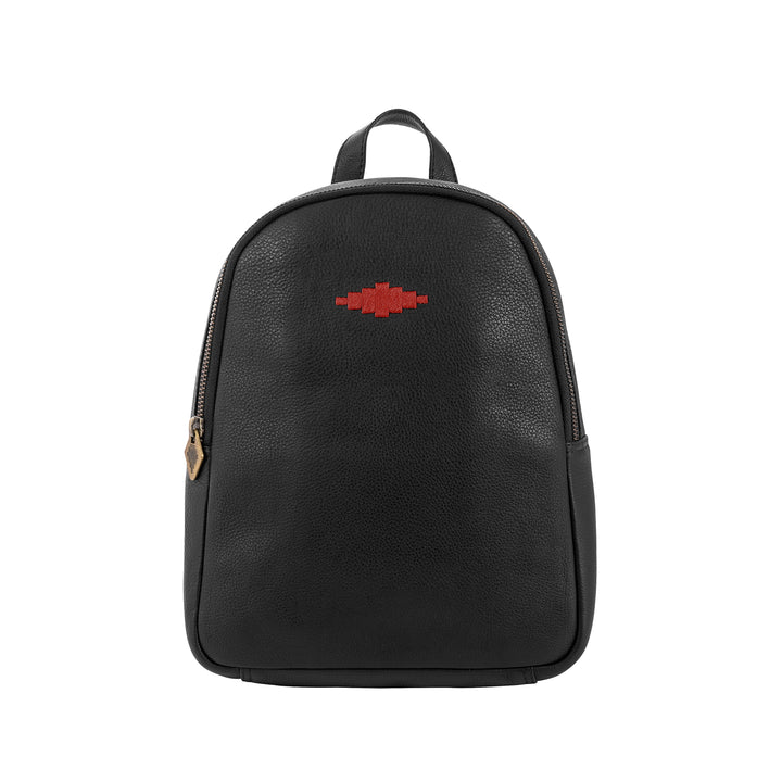 'Viajera' Small Backpack - Black Leather - pampeano UK