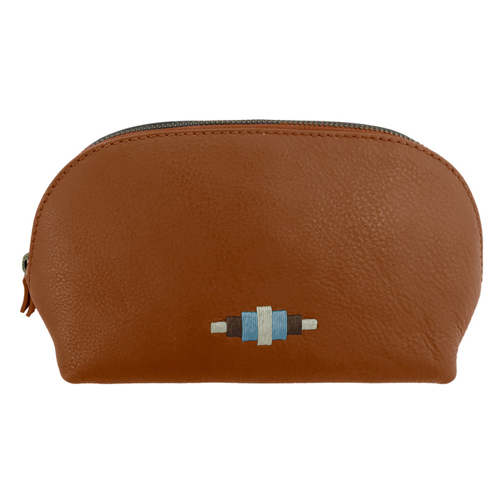 Brillo Cosmetic Bag - Tan Leather