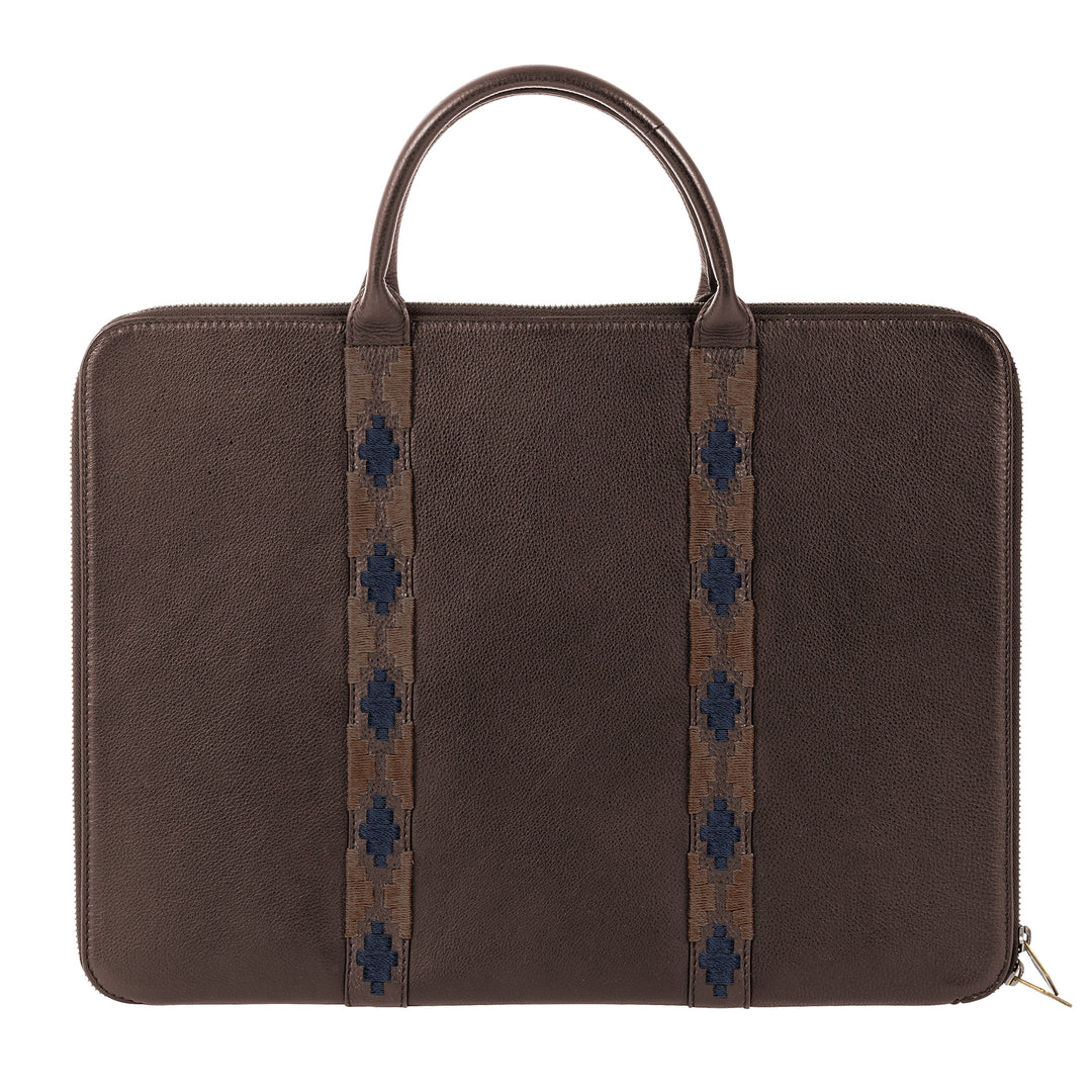 'Empresario' Briefcase - Brown Leather - pampeano UK