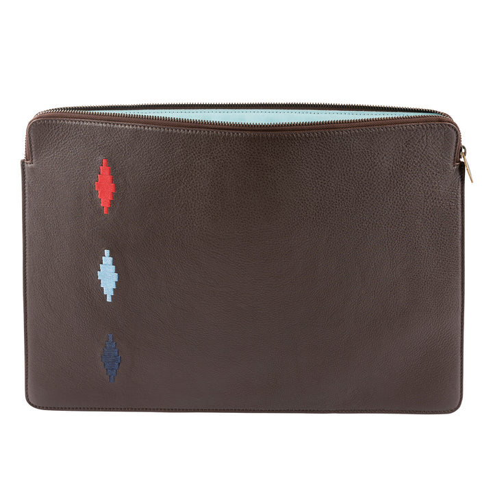 'Folio' Laptop Case - Brown Leather