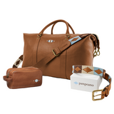 Choice of Any Large Leather Travel Bag, Belt and Washbag