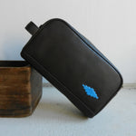 'Hombre' Washbag - Navy Leather - pampeano UK