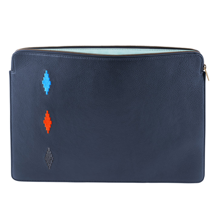 Folio Laptop Case - Navy Leather