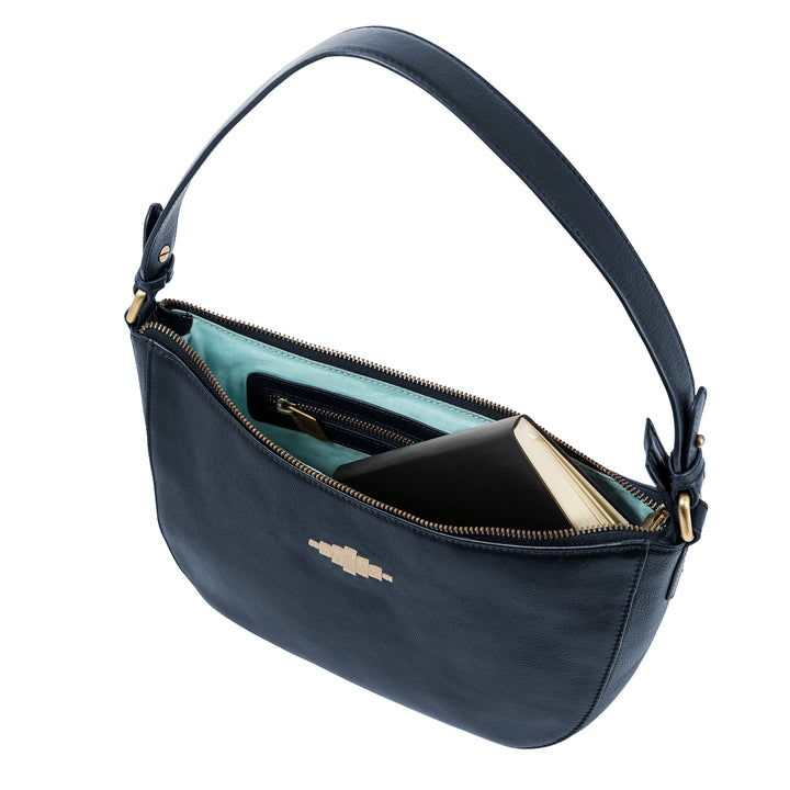 'Joven' Small Handbag - Navy Leather - pampeano UK