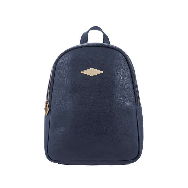 Viajera Small Backpack with Complimentary Scarf - Navy Leather