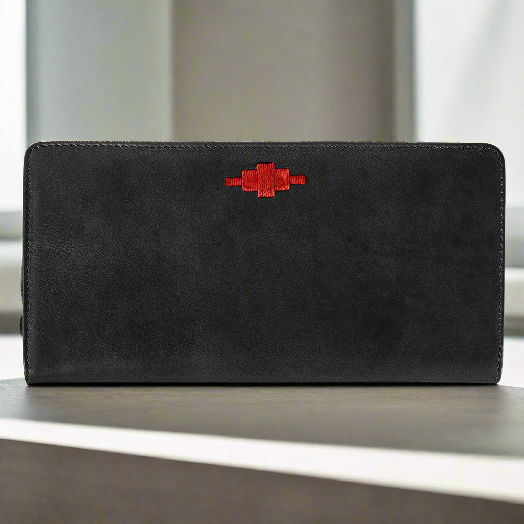 Rico Zipped Purse - Black Leather