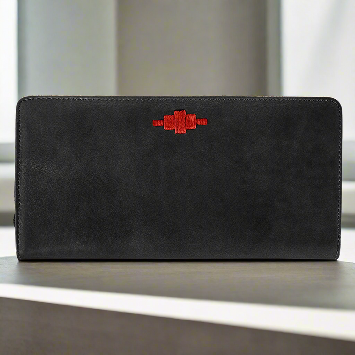 Rico Zipped Purse - Black Leather