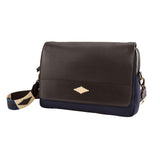 Entregar Messenger Bag - Brown Leather and Navy Canvas