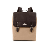Mochila Backpack - Brown Leather with Sand Canvas