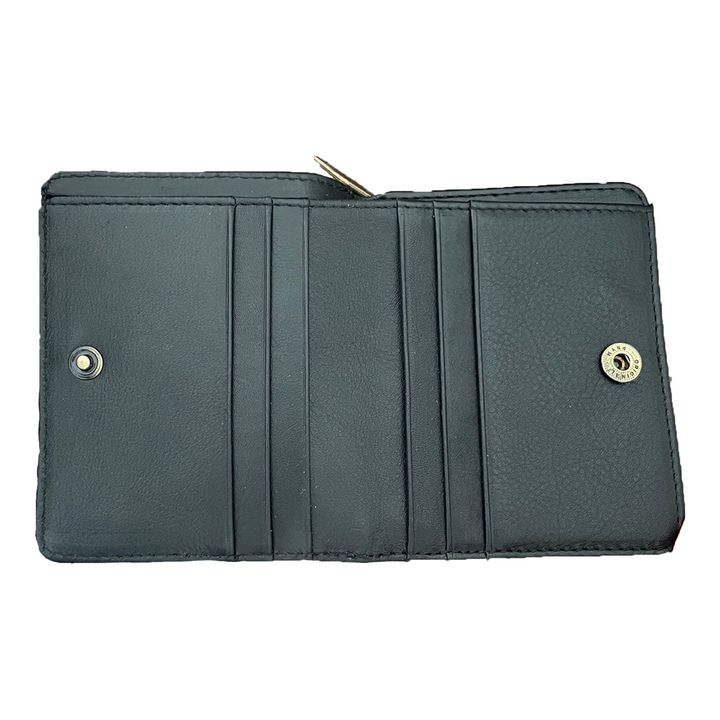 Nena Zipped Purse - Black Leather