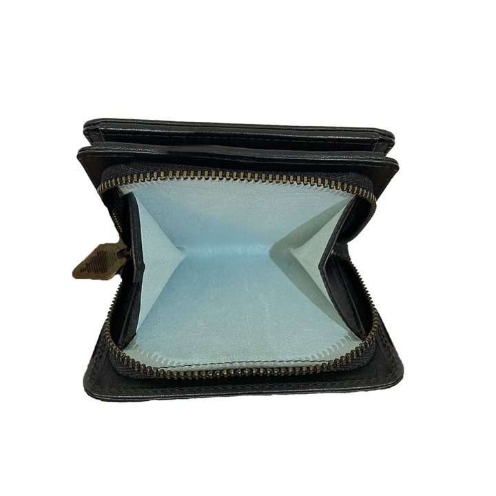 Nena Zipped Purse - Black Leather