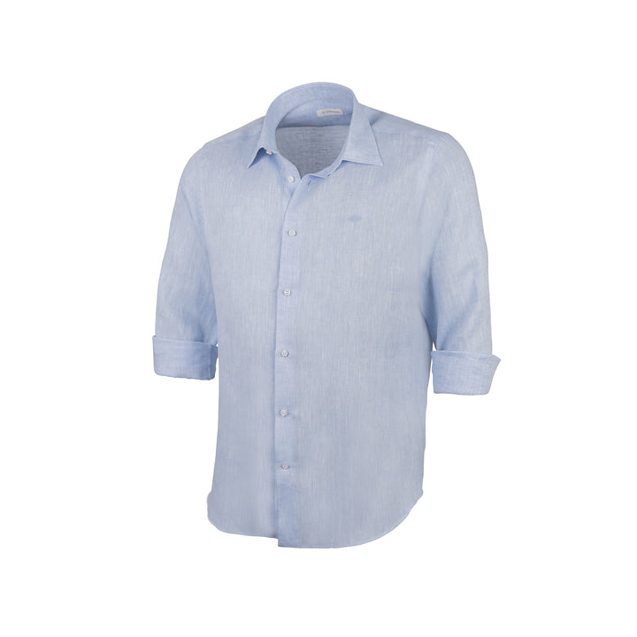 'Novio' Men's Linen Shirt - Light Blue